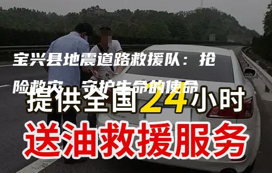 宝兴县地震道路救援队：抢险救灾，守护生命的使命