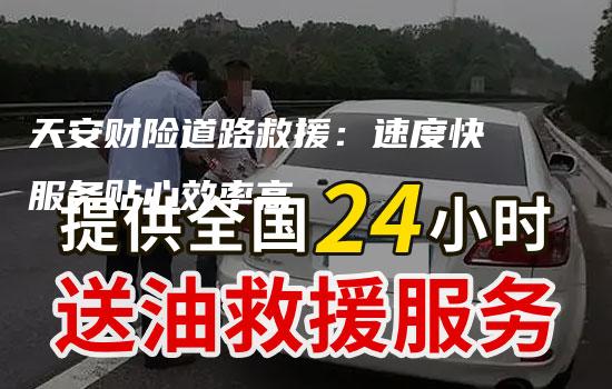 天安财险道路救援：速度快服务贴心效率高