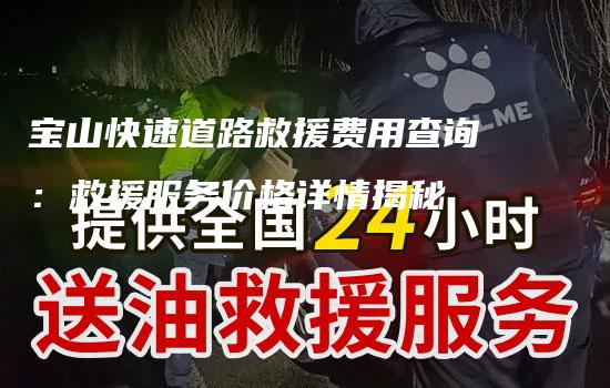 宝山快速道路救援费用查询：救援服务价格详情揭秘