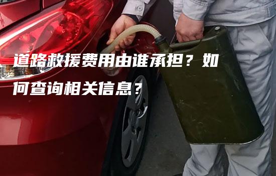 道路救援费用由谁承担？如何查询相关信息？